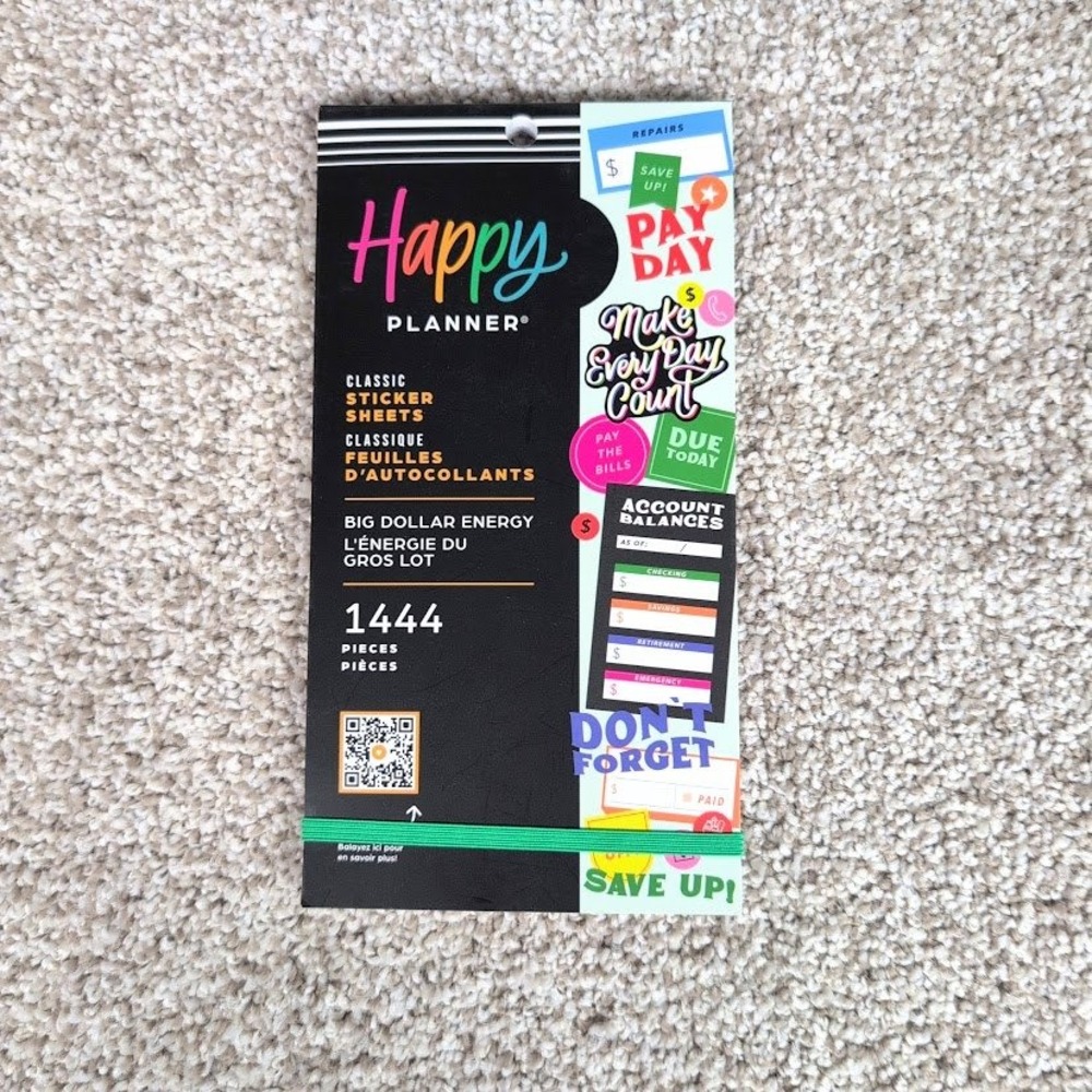 Happy Planner Classic Sticker Sheets 1444 Pieces Big Dollar‎ Energy